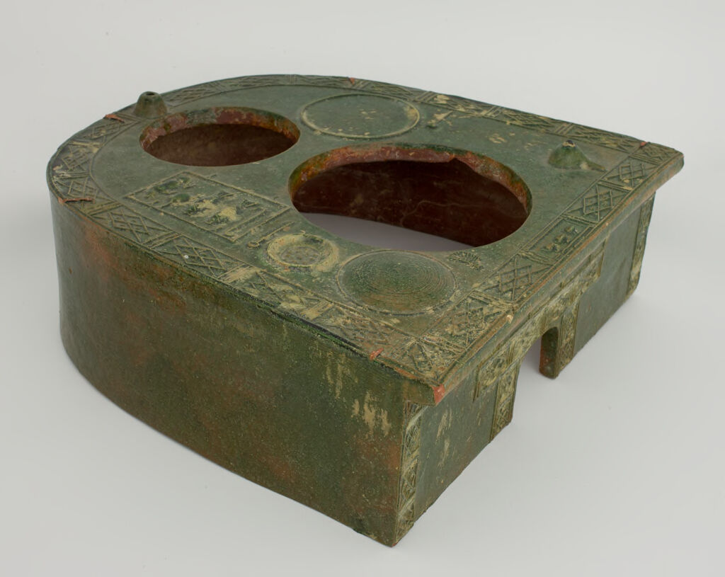 Stove From A Funerary Model In The Form Of A Stove With Two Cooking Pots (2002.268.A-C)