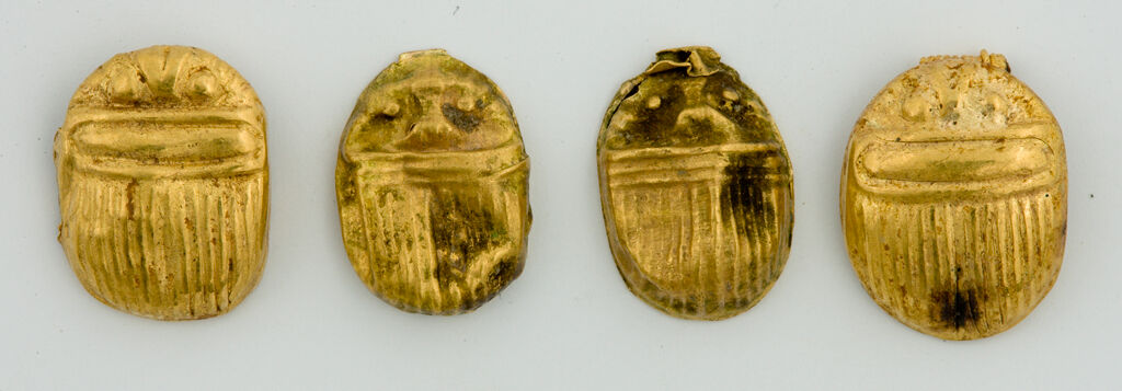 Gold Scarab With Depiction Of A Bird