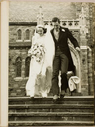 Untitled (Bride And Groom Going Down Steps Outside Of Church)