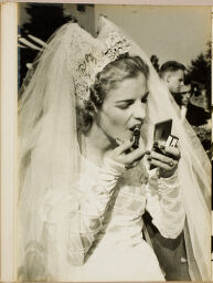 Untitled (Bride Applying Lipstick In Compact Mirror)