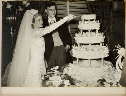 Untitled (Bride And Groom Cutting Five-Tier Cake)