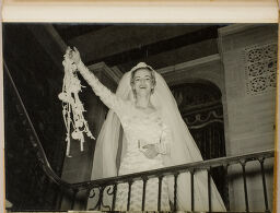 Untitled (Bride On Balcony With Flowers And Ribbons)