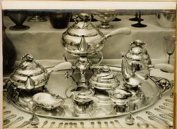 Untitled (Silver Tea And Coffee Set On Wedding Gift Table)