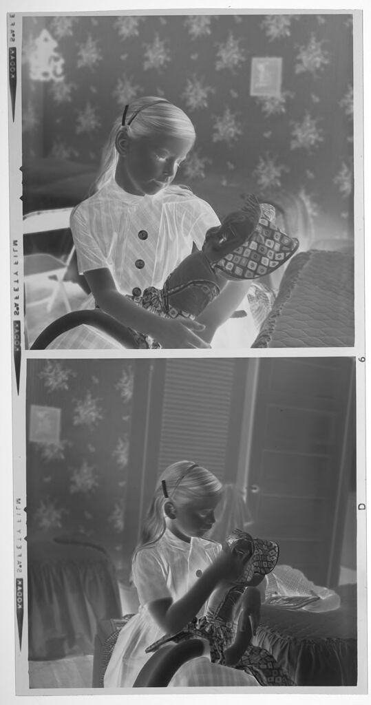 Untitled (Medium Format Images Of Girl Playing With Doll In Bedroom)
