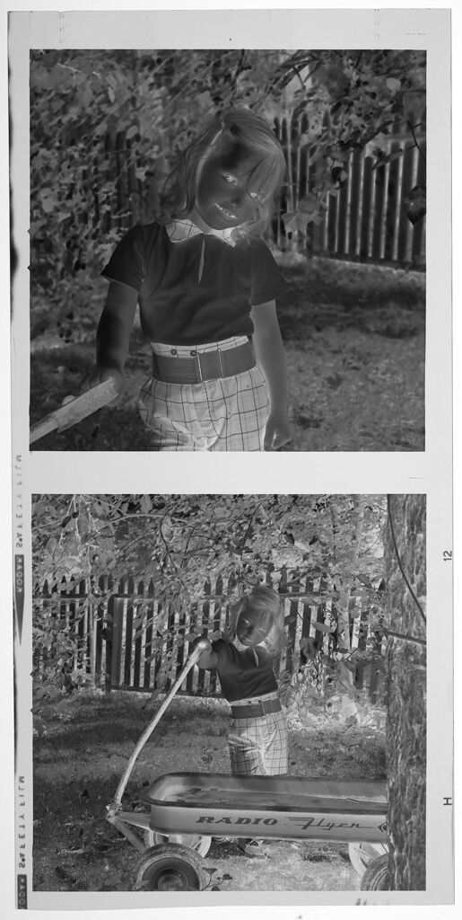Untitled (Medium Format Images Of Young Girl Posing In Yard)