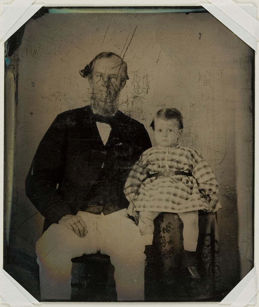 Untitled (Bearded Man And Child, Seated, Three-Quarter View)