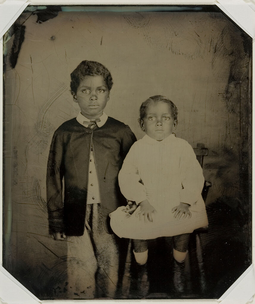 Untitled (Young Boy And Girl, Seated, Three-Quarter View)