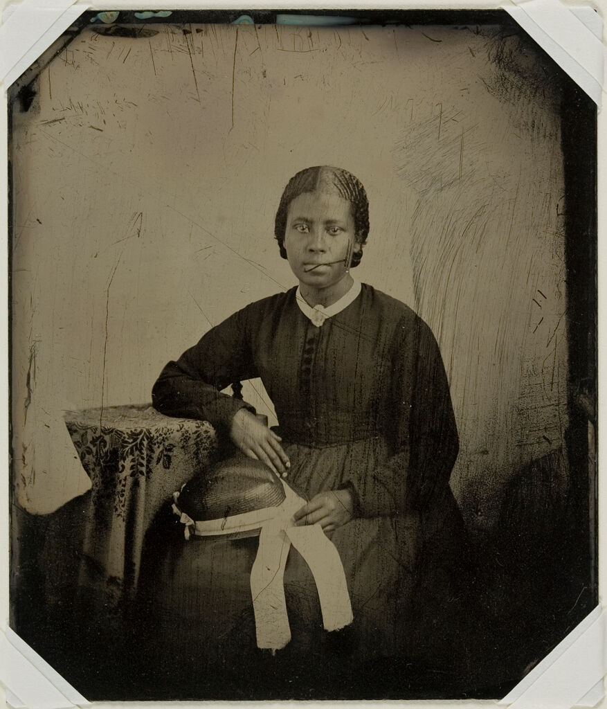 Untitled (Young Woman With A Hat In Her Lap, Seated, Three-Quarter View)
