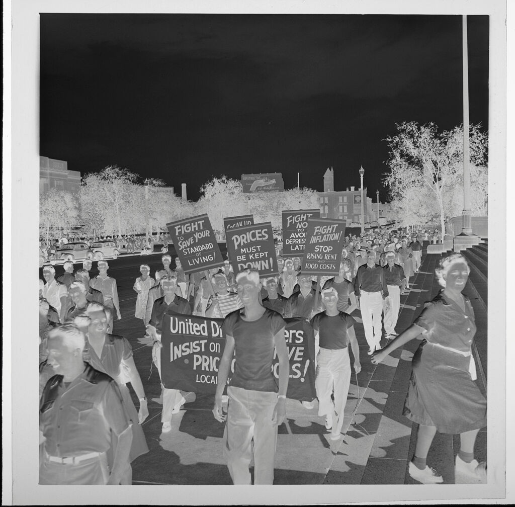 Untitled (Workers Marching On City Street)