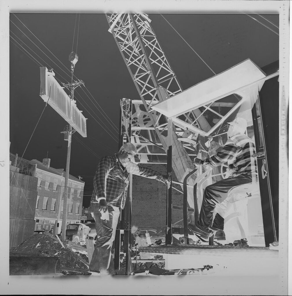 Untitled (Construction Of Buildings, Two Men With Crane)