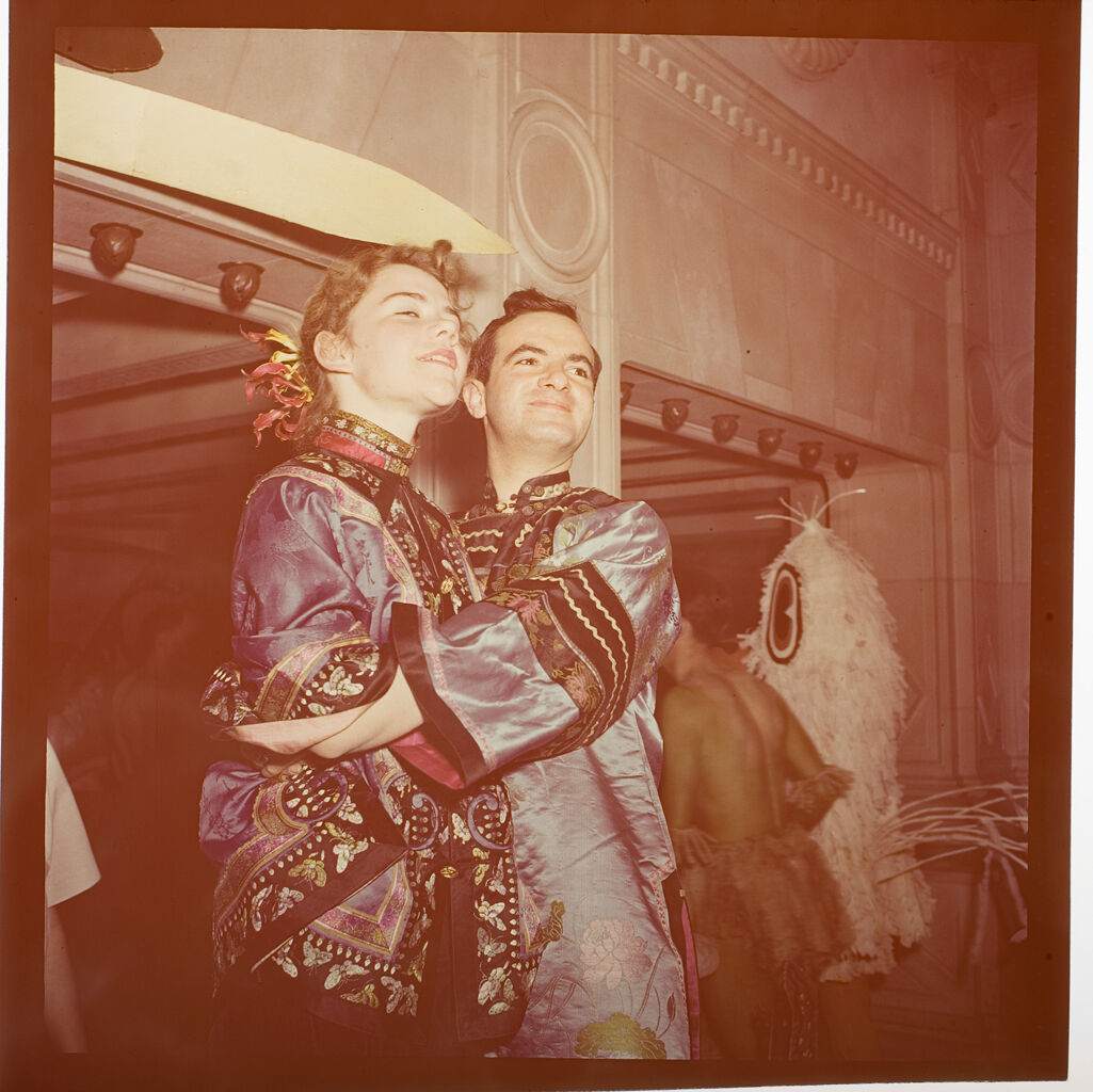 Untitled (People In Costume At Beaux Arts Ball, Couple Hugging And Smiling)