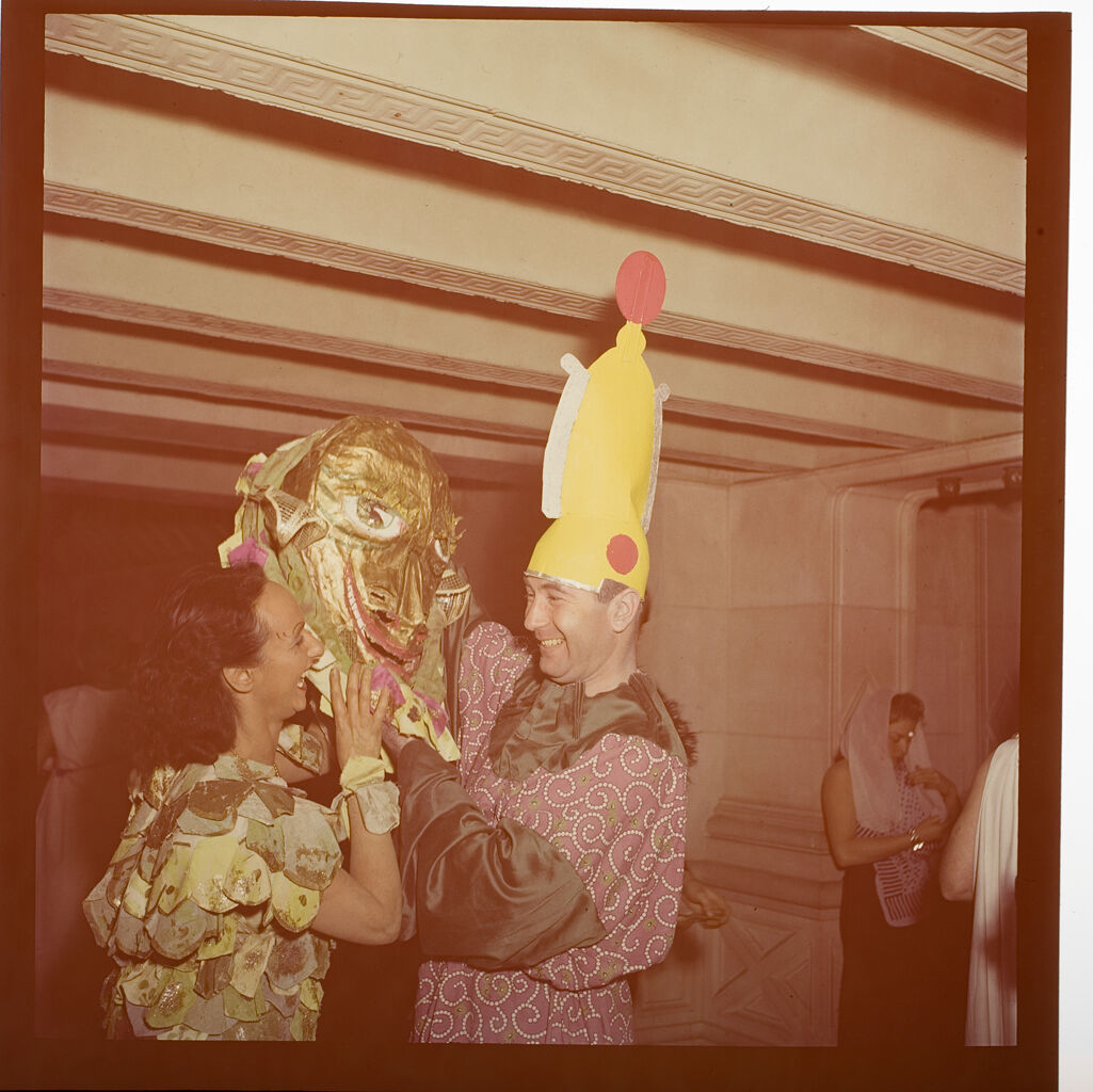 Untitled (People In Costume At Beaux Arts Ball, Couple With Dragon Mask)