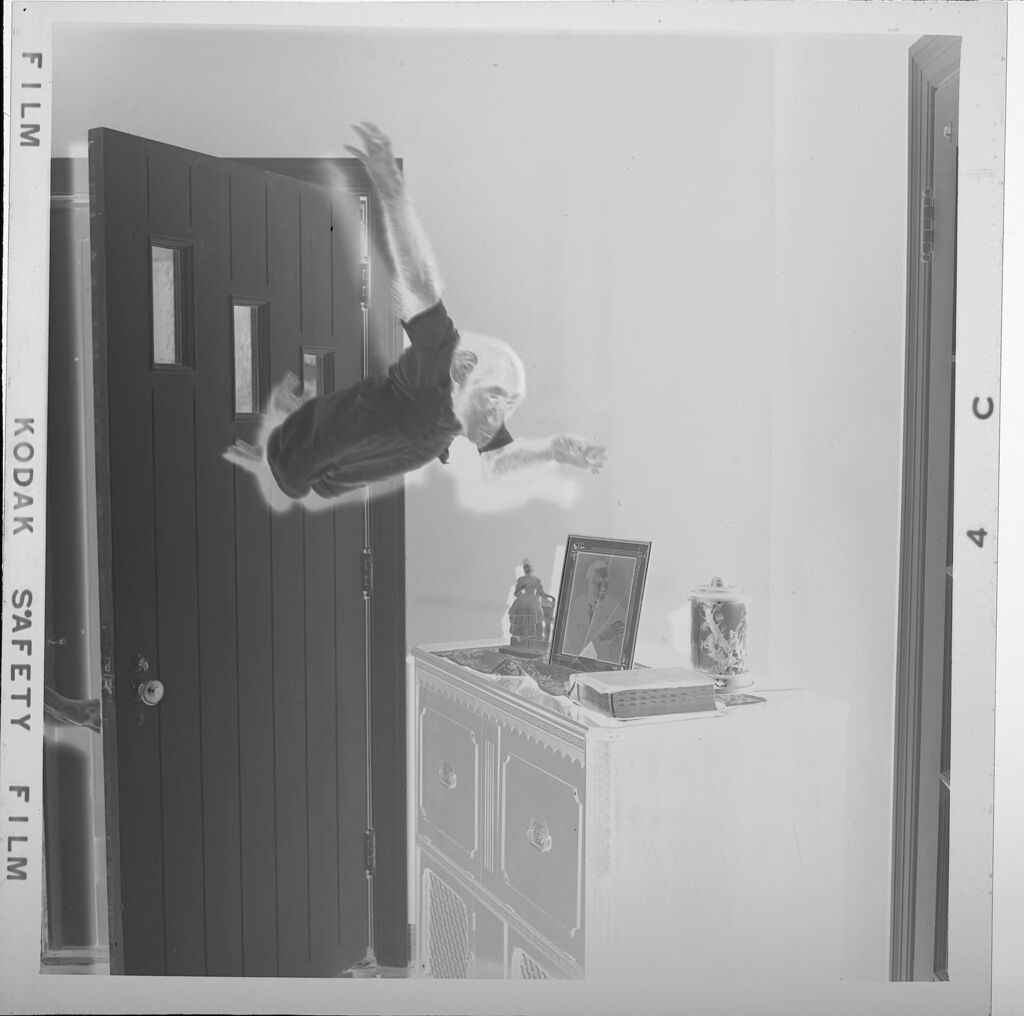 Untitled (Monkey Jumping From Door Inside House)