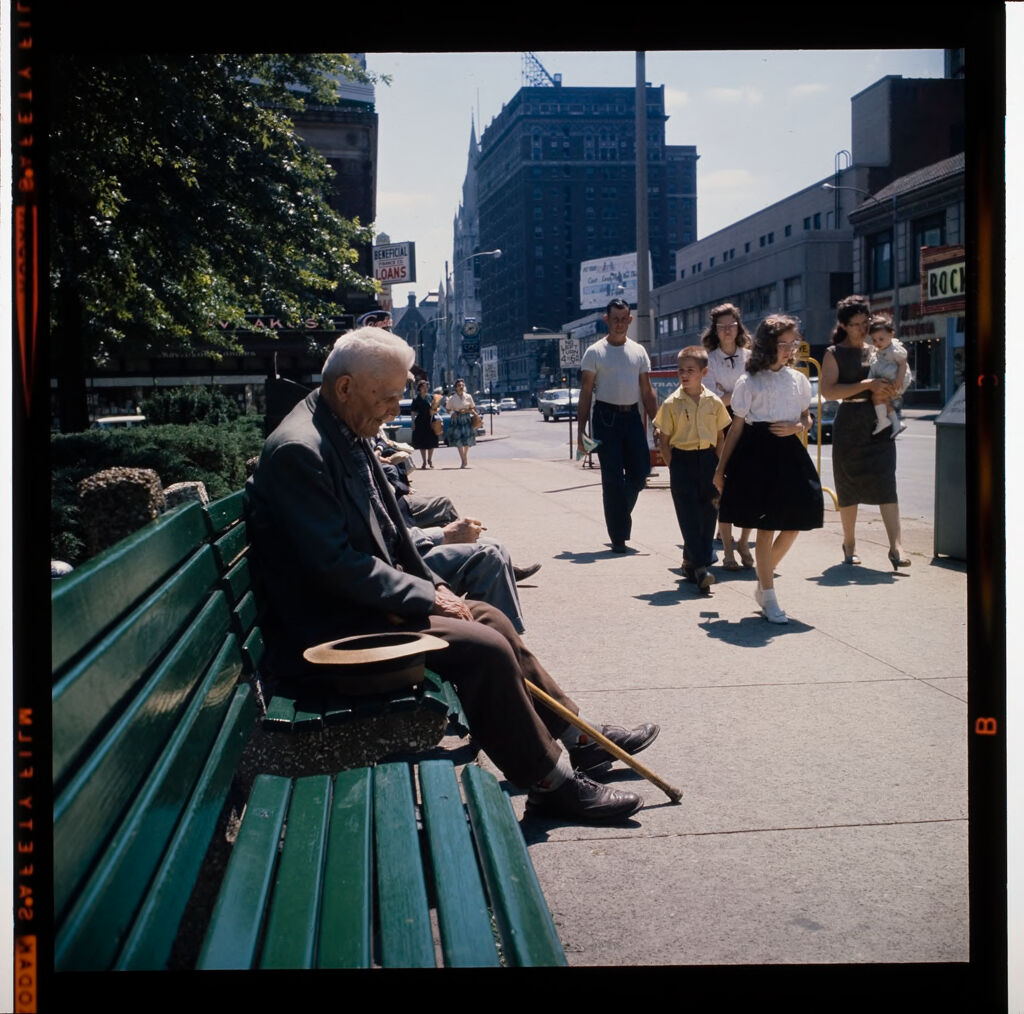 Untitled (Elderly Man Sitting On City Bench)
