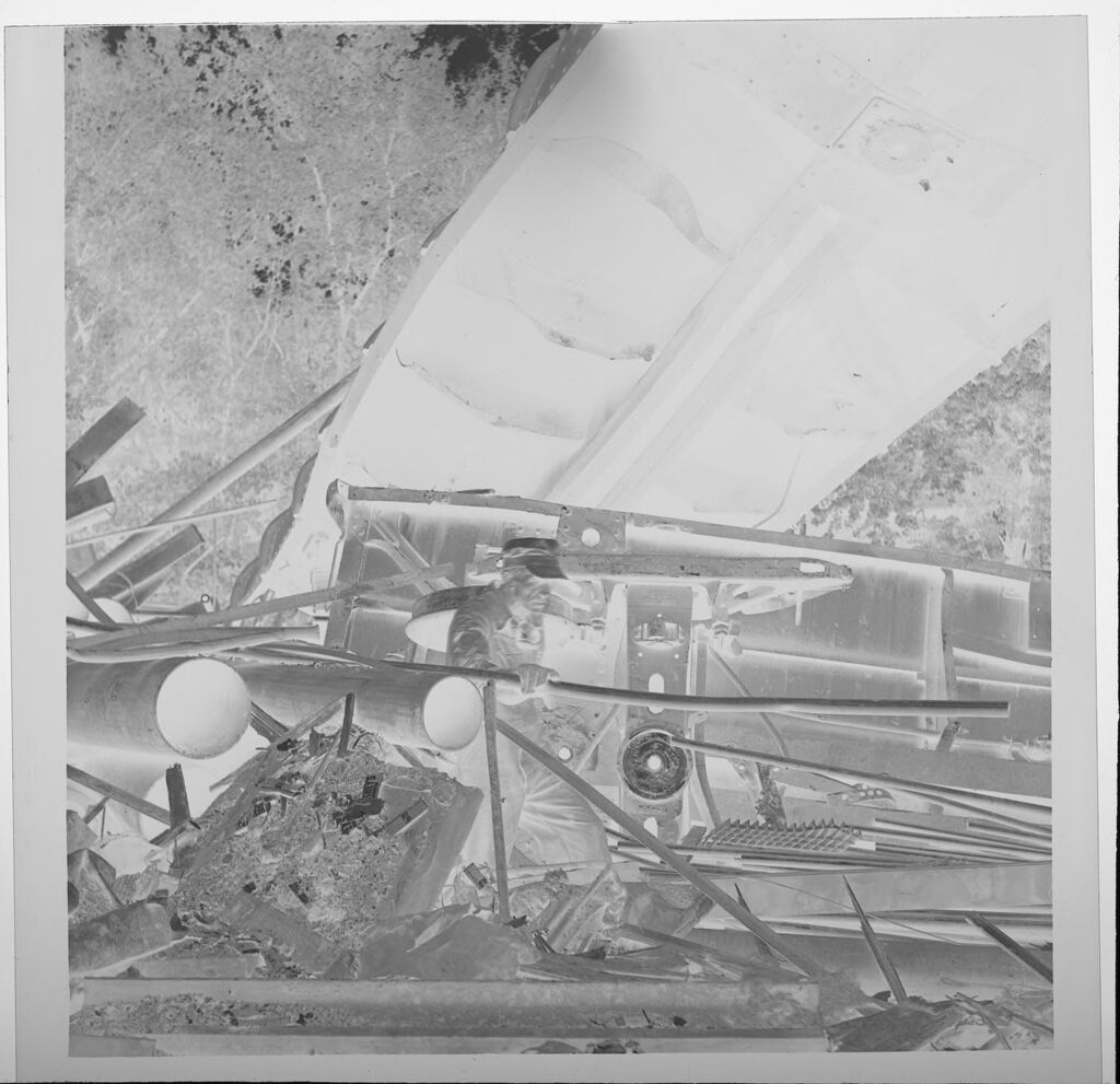 Untitled (Train Wreck, Man Looking At Wreckage)