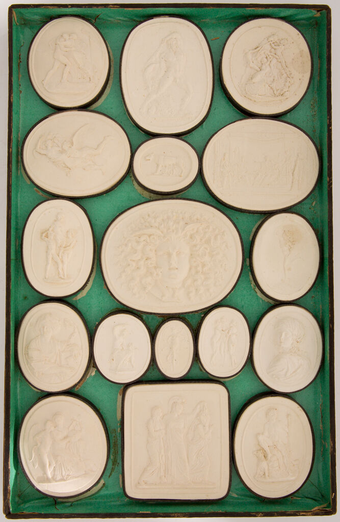 Collection Of Seventy Plaster Casts Of Gems In Wooden Box
