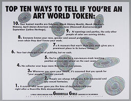 Top Ten Signs That You're An Art World Token