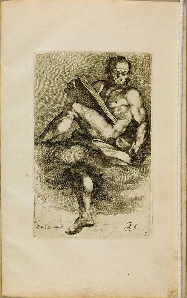Plate 2: Male Nude, Seated On Clouds And Holding A Book And A Lighted Candle