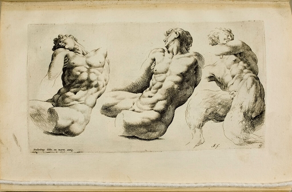 Plate 27: Two Views Of A Torso Of A Male Youth Supported By A Hand, And A Young Satyr Running Or Dancing