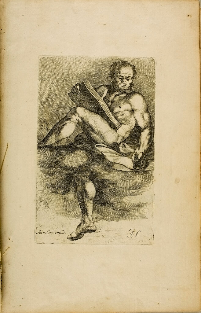 Plate 2: Male Nude, Seated On Clouds And Holding A Book And A Lighted Candle