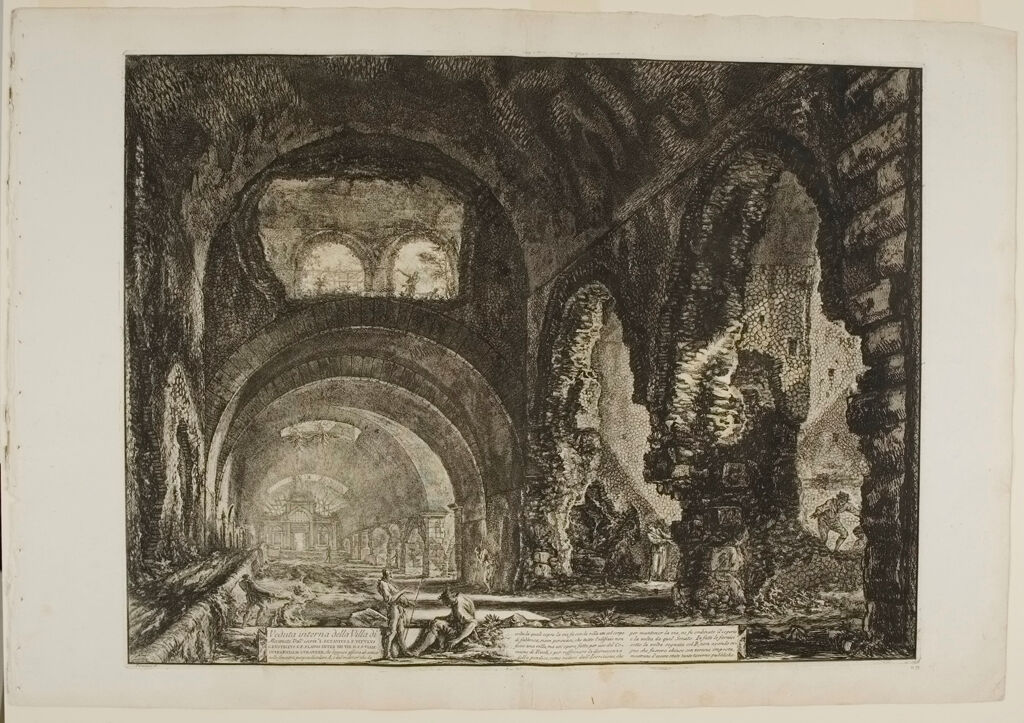 The So-Called Villa Of Maecenas At Tivoli. Interior. With Two Figures In The Opening Of An Arch Above.