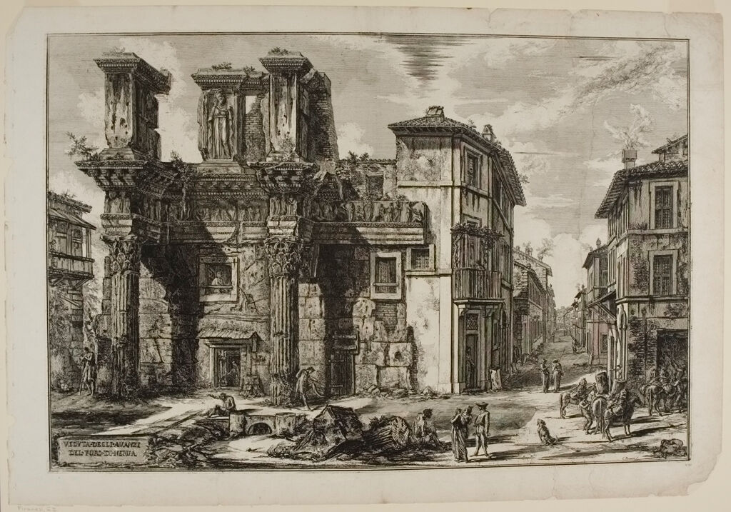 The Forum Of Nerva; With The Two Half-Buried Corinthian Columns