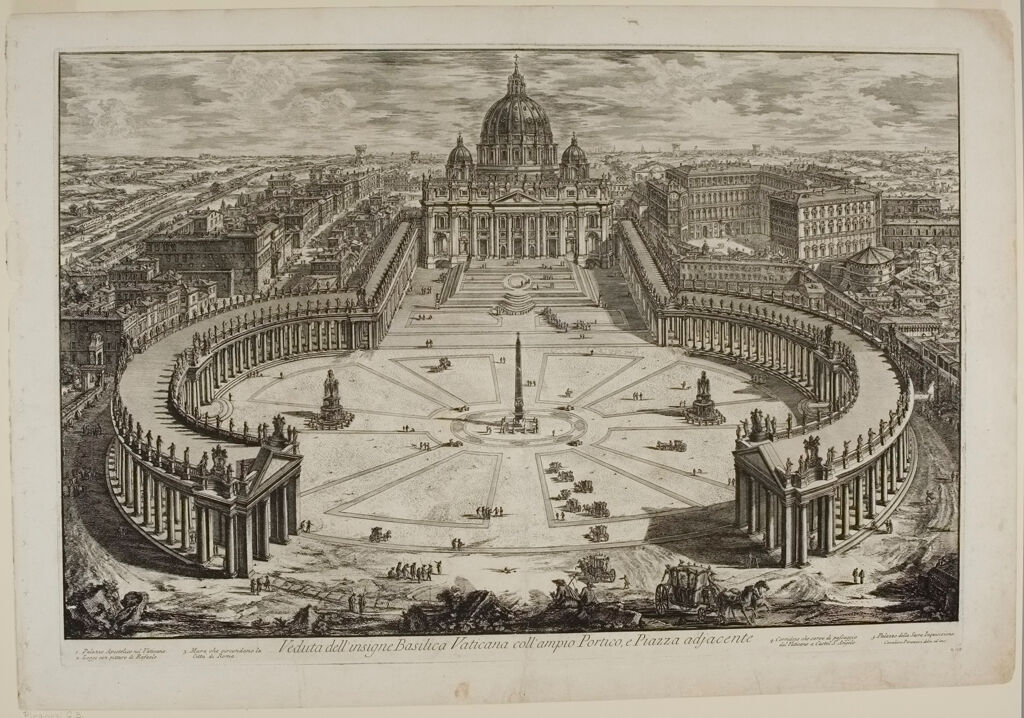 St. Peter's, With Forecourt And Colonnades. Bird's-Eye View.