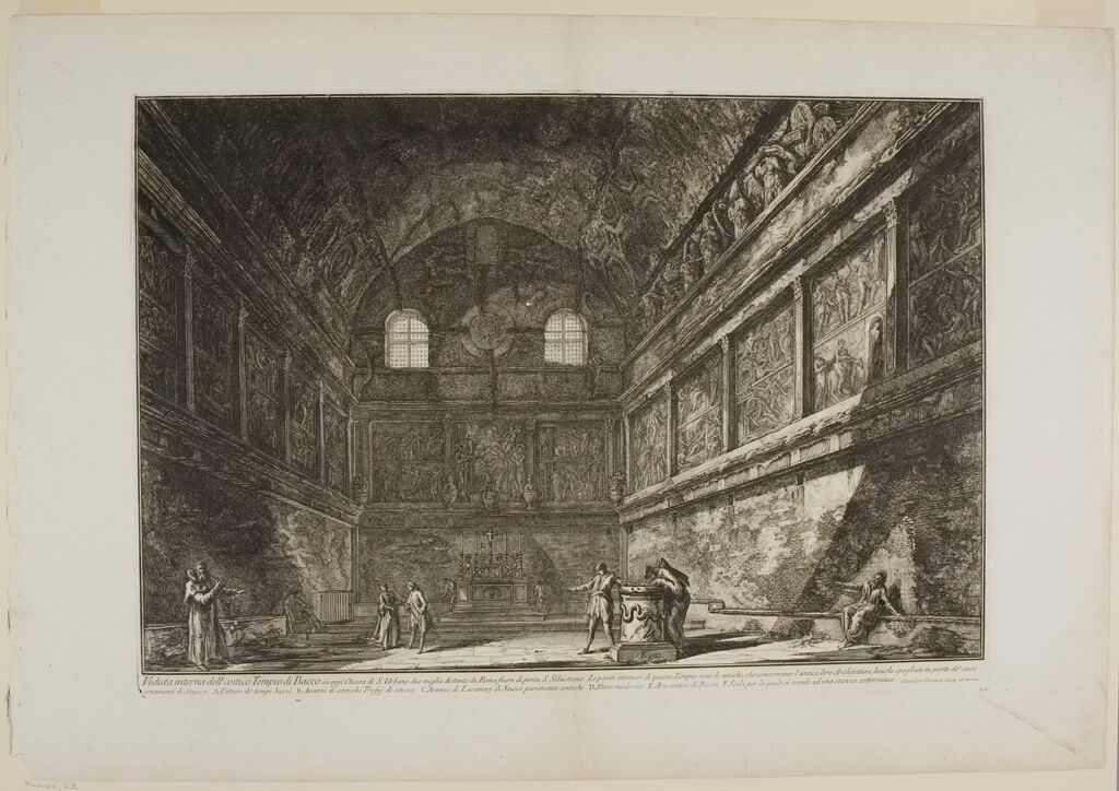 Interior View Of The So-Called Temple Of Bacchus, Now The Church Of San Urbano, Outside Rome