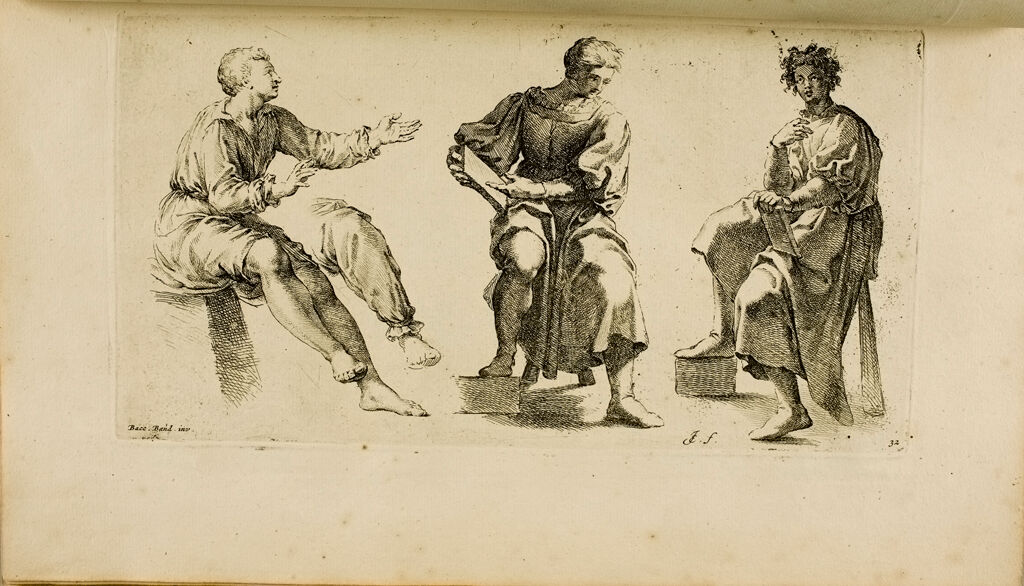 Plate 32: Three Seated Male Figures