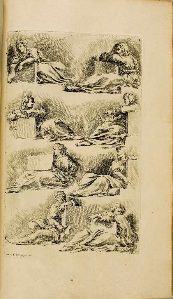Plate 33: Eight Seated Prophets And Sibyls, Holding Tablets