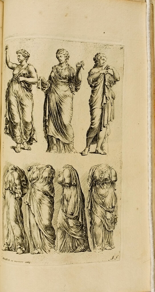 Plate 36: Seven Draped Female Statues