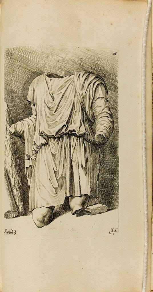 Plate 26: Torso Of A Draped Male Statue, With Fragments Of Two Columns Leaning Against A Wall