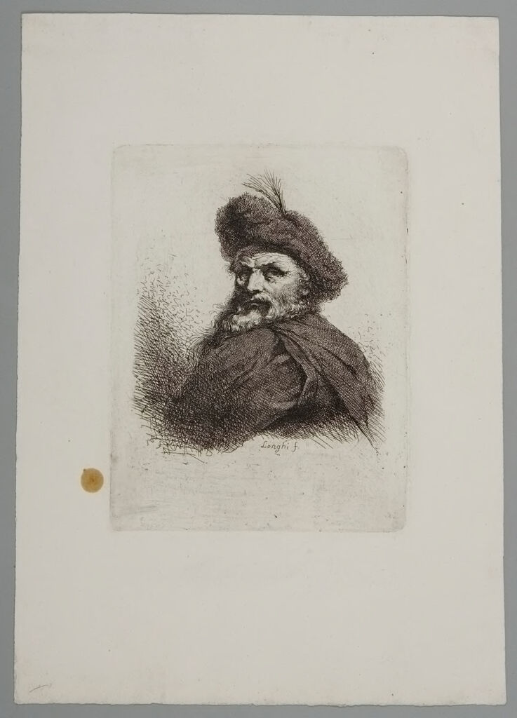 Bust Of A Man With Feathers In His Cap