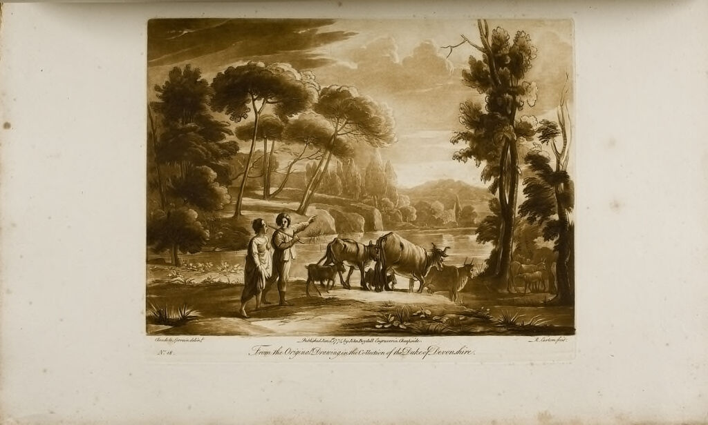 Landscape, With Peasants And Cattle