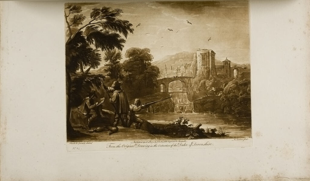 View Of A Portico By The Side Of A River, With Herdsmen And Cattle