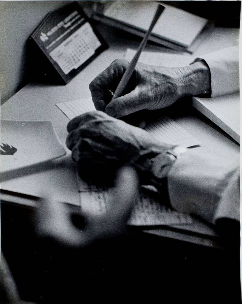 Untitled (Dr. Herman M. Juergens, Detail Of Hands Taking Notes At Desk)