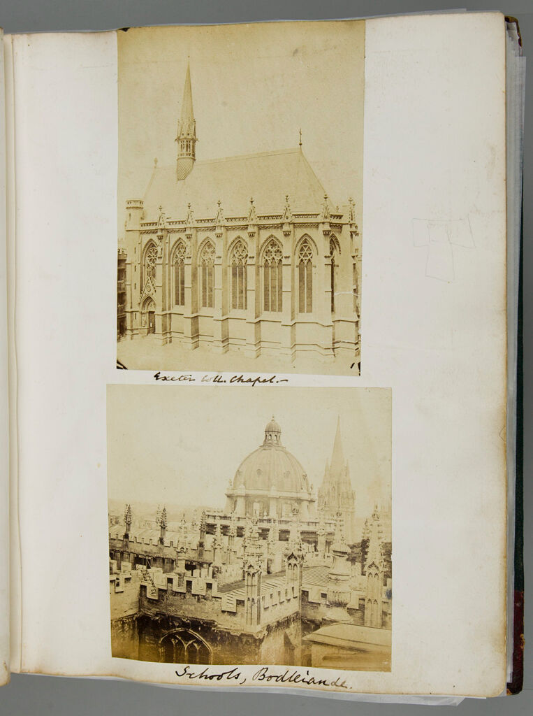 Untitled (Two Views Of Oxford, Exeter College Chapel; Schools And Bodleian Library, View From Above; Verso: Group Of Three Women With Dog, Auckland Castle (Durham) 1858)