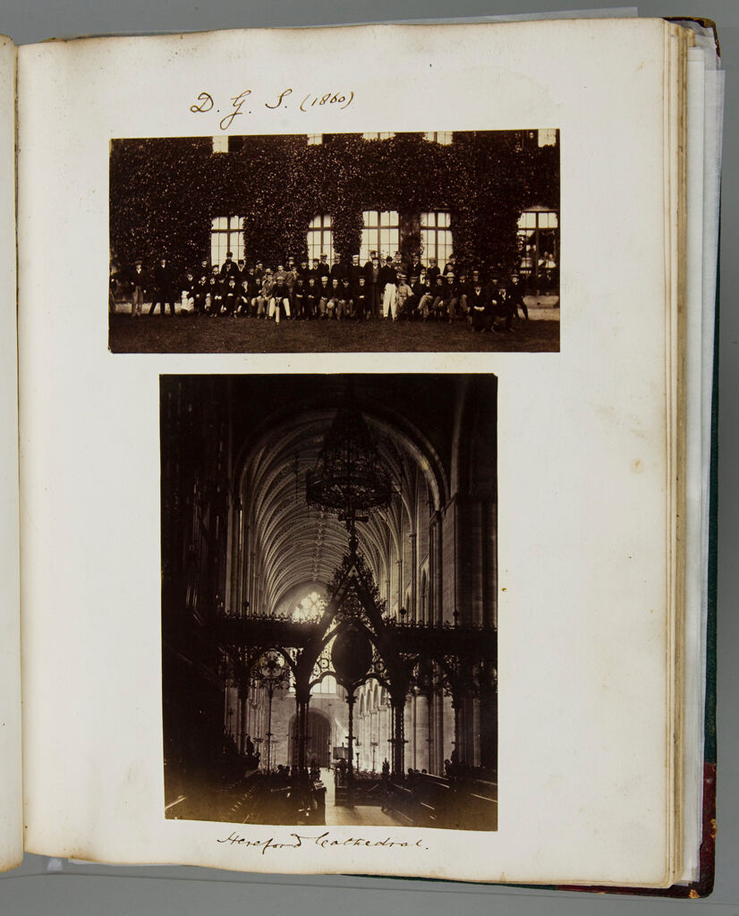 Untitled (Top, Group Photograph Labeled D.g.s., 1860; Bottom, Interior Of Hereford Cathedral; Verso: Top, Balliol College, 1867 With Several People At Door; Bottom, Wantage Vicarage, Berkshire With Several Figures In Foreground)