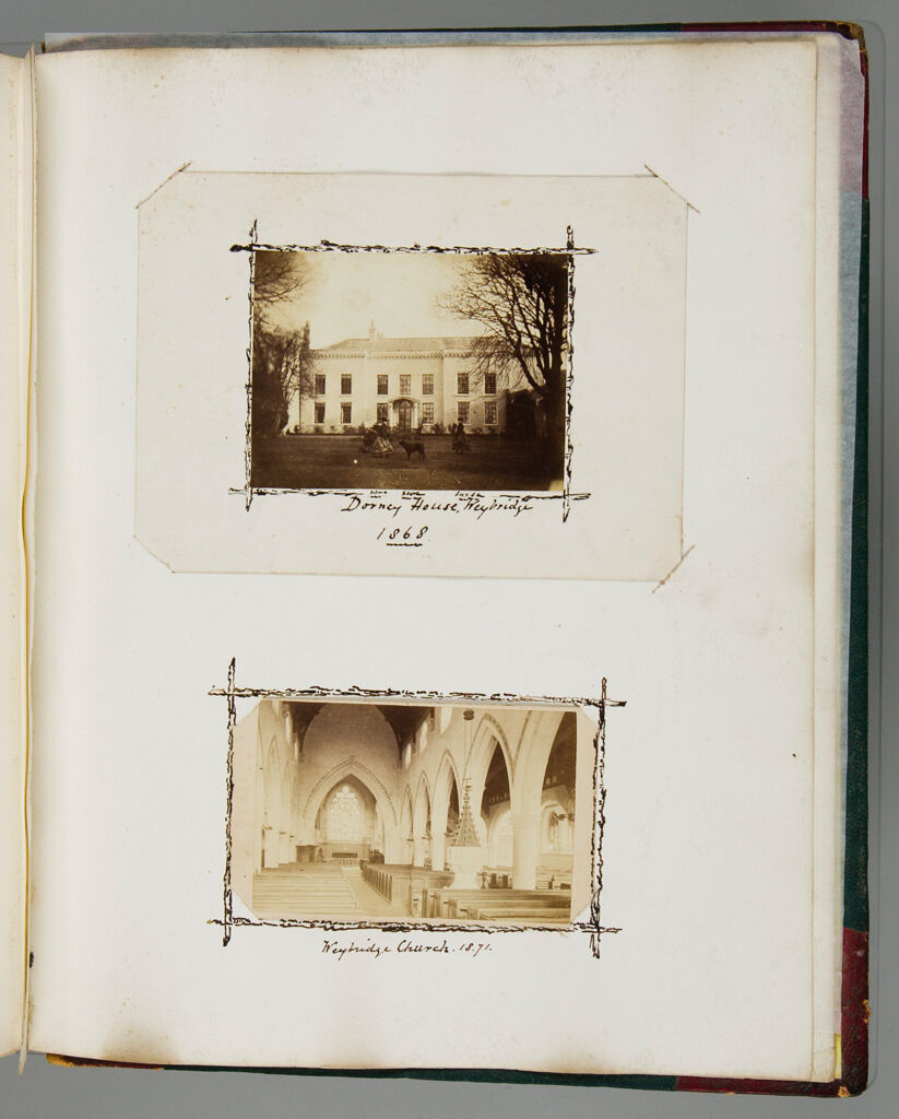 Untitled (Two Photographs, Top, Dorney House, Weybridge, 1868 With Two Women And Dog In Foreground; Bottom, Interior Of Weybridge Church, 1871; Verso: Two Photographs, Left, Ancient Sanctuary Knocker, North Door, Durham Cathedral; Right, Gallilee Chapel, Durham Cathedral)