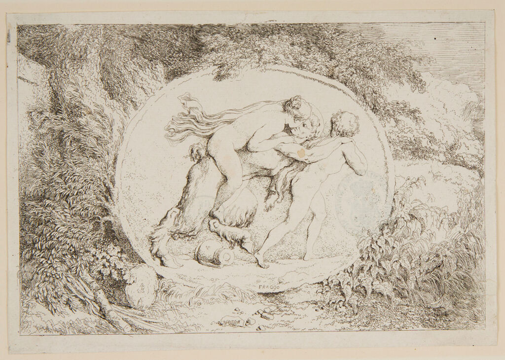 Plate Two: Satyr Carrying A Nymph On His Back And Led By A Youth