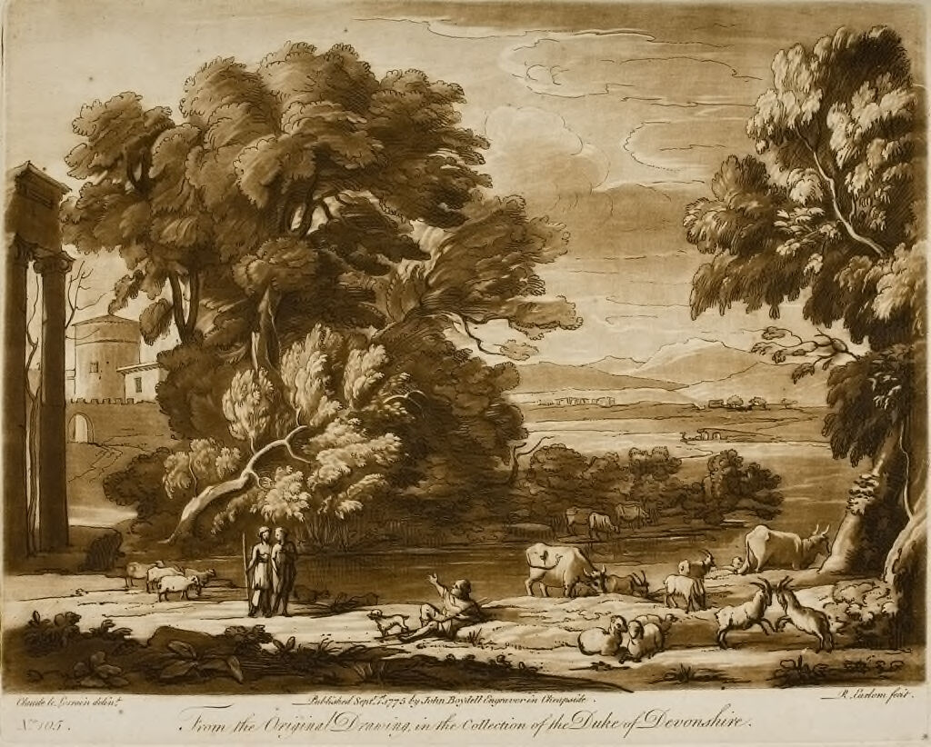 A Landscape, With Buildings And Cattle
