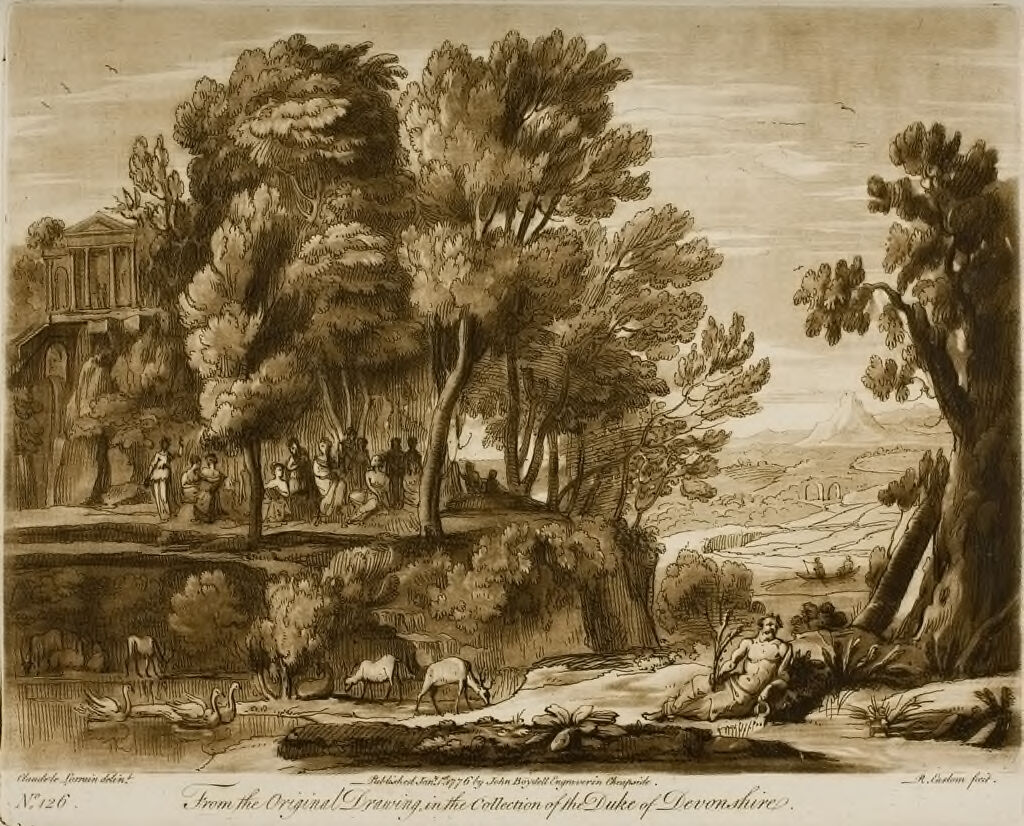 A Landscape, With Mount Parnassus And The Muses, The River Helicon Personified, Under The Character Of A River God Below