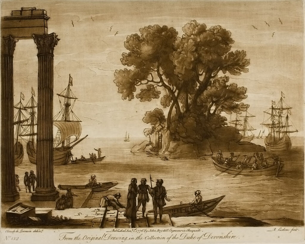 A View Of The Sea, With Portico
