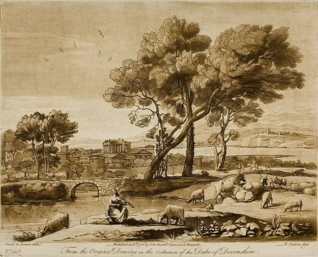 A Landscape, With Buildings, And Mercury Stealing Admetus's Cattle From Apollo