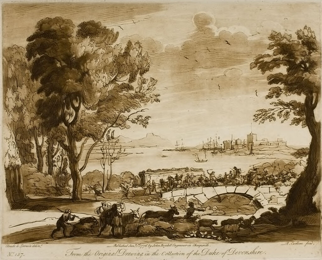 A View Of The Sea, And The Representation Of A Battle On A Bridge