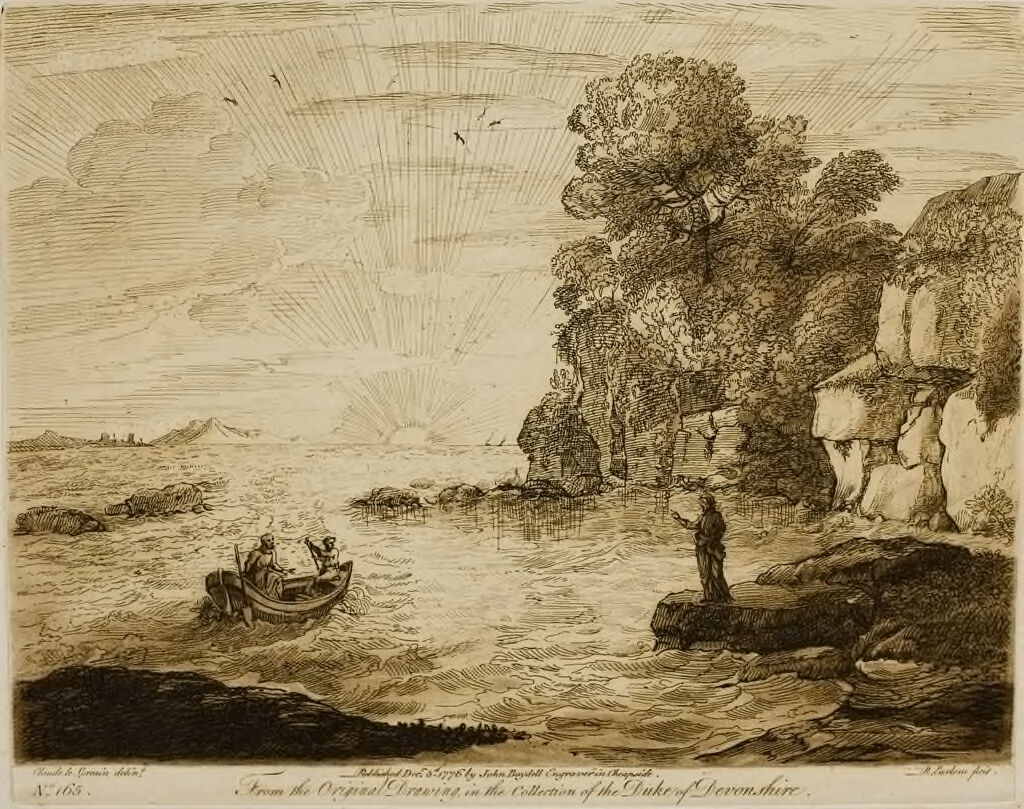 A Sea View, With Rocks, And Christ Calling Andrew And Peter