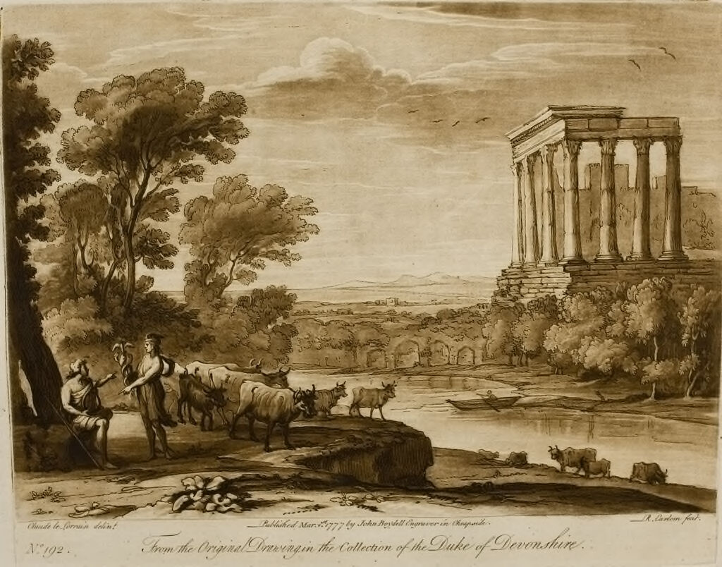 A Landscape, With An Antique Temple, And The Story Of Mercury And Battus