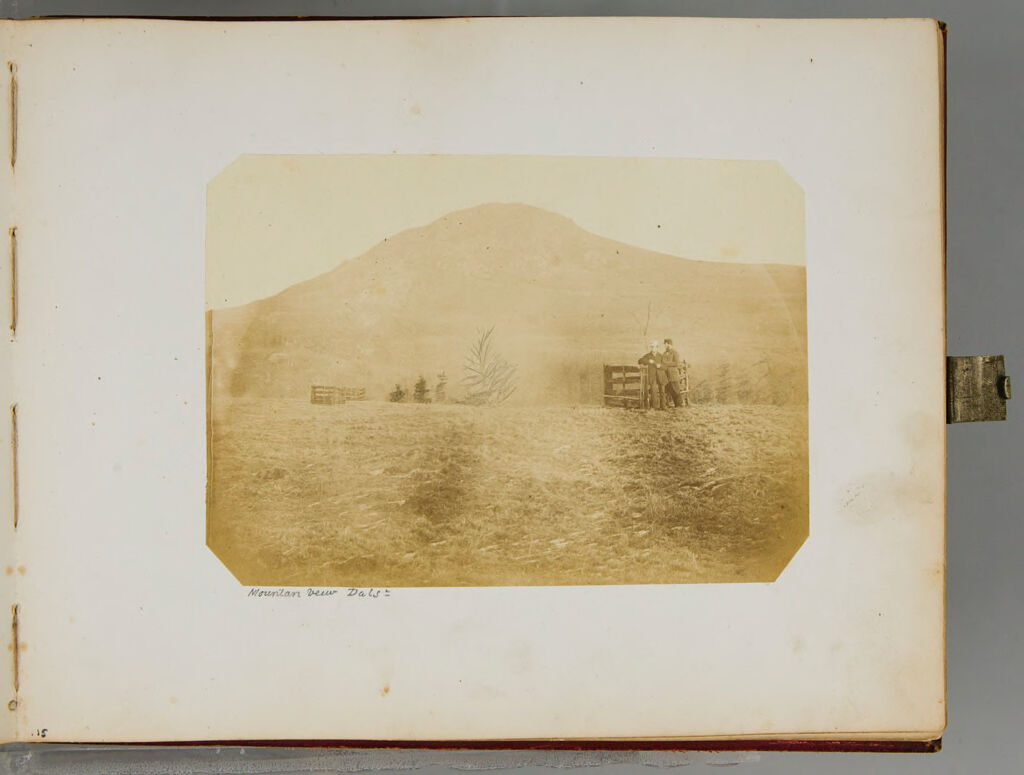 Untitled (Field With Two Men Standing To Right Mountain In Background Labeled Mountain View Dals(?))