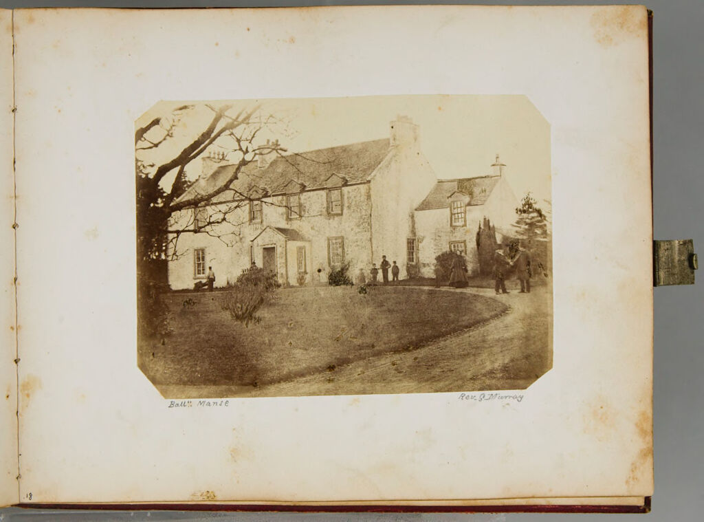Untitled (View Of House With Nine Figures In Foreground Labeled Ball(?) Manse)