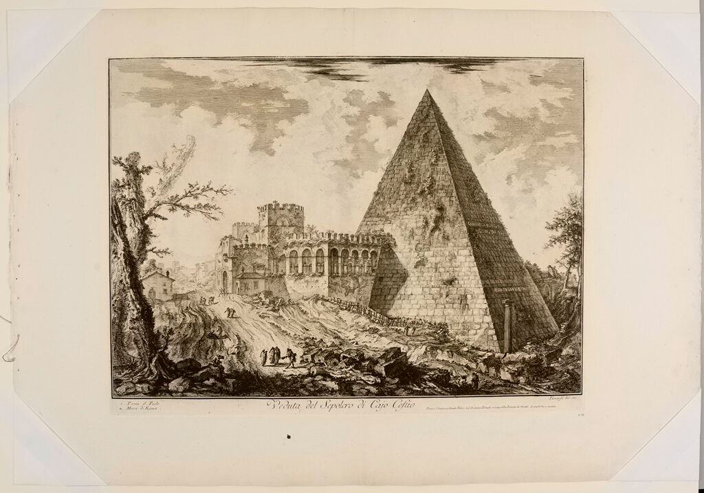 The Pyramid Of Caius Cestius, With The Porta S. Paolo And Adjoining Road